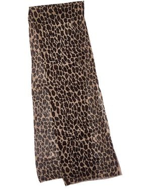 Portolano Animal Print Cashmere Scarf - Brown