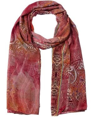 La Fiorentina Silk-Blend Printed Scarf - Red