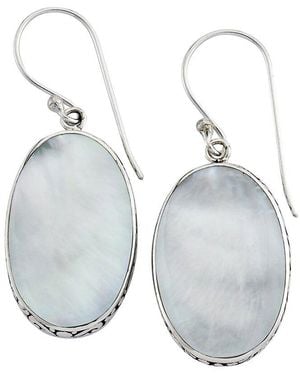 Samuel B. Silver Pearl Balinese Drop Earrings - Grey