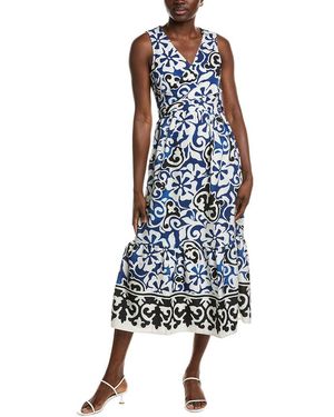 IPPONELLI Tie Front Midi Dress - Blue