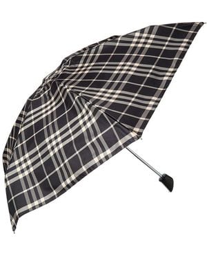 Burberry Check Folded Umbrella - Black