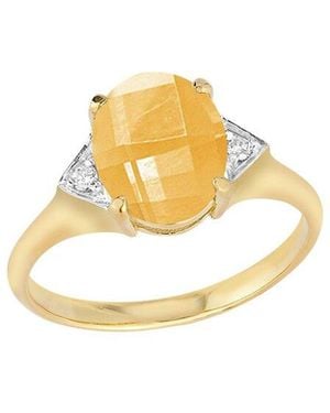 Reiss 14K 4.80 Ct. Tw. Diamond & Citrine Cocktail Ring - Metallic