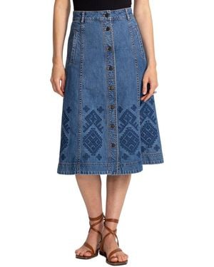 Johnny Was The Panel Denim Skirt - Blue
