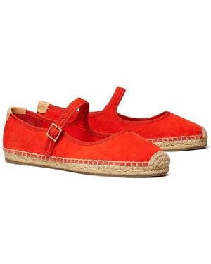 Tory Burch Suede Mary Jane Espadrille - Red