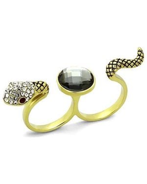Alamode Jewelry Plated Stainless Steel Ring - Metallic
