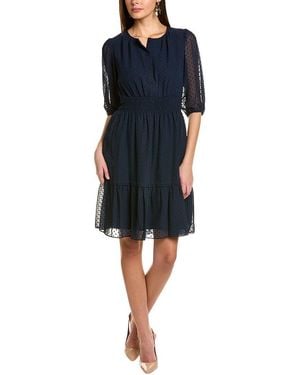 Nanette Lepore Clipped Dot Mini Dress - Blue