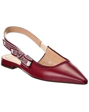 Dior J'A Leather Slingback Flat - Red