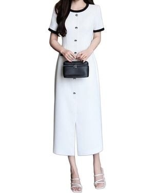 BURRYCO Short Sleeve Midi Dress - White