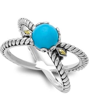 Samuel B. 18K & 1.10 Ct. Tw. Sleeping Beauty X Ring - Blue