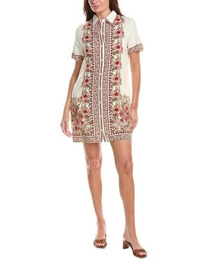 Max Studio Button-Front Mini Shirt Dress - Multicolour