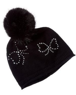 Sofiacashmere Sofiacashmere Heatset Cashmere Bow - Black
