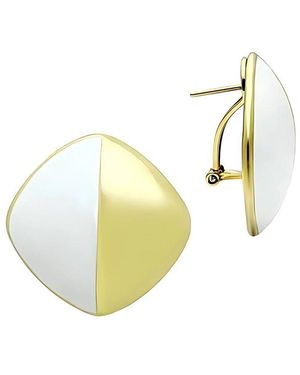 Alamode Jewelry Plated Earring - White