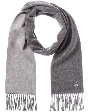Brooks Brothers Double-Face Wool & Cashmere-Blend Scarf - Gray
