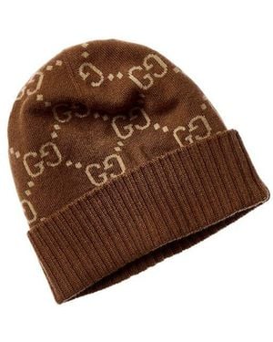 Gucci Gg Cashmere Beanie - Brown