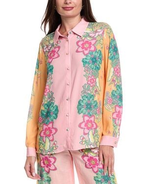 Tahari Button Blouse - Red