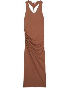 Reiss Aaliyah Side Ruched Jersey Dress - Brown