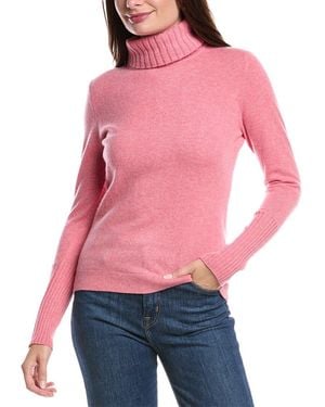 Forte Chunky Trim Turtleneck Cashmere Sweater - Red