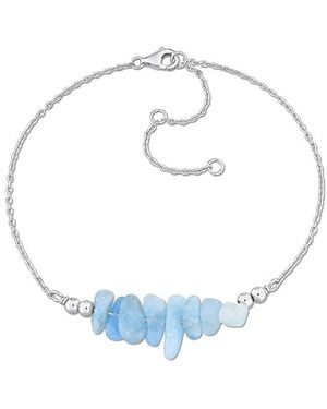 Rina Limor 0.98 Ct. Tw. Aquamarine Bead Bracelet - Blue