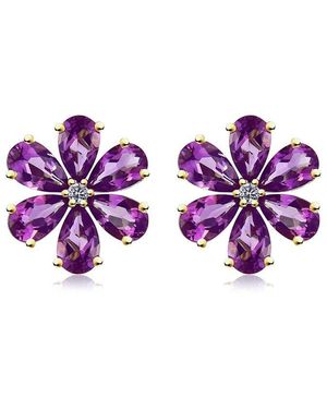 Kai Fine Jewelry 14K 2.43 Ct. Tw. Diamond & Amethyst Stud Earrings - Purple