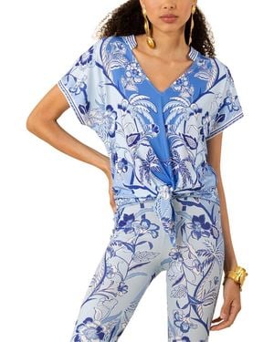 Hale Bob Jazmin Short Sleeve Knit - Blue