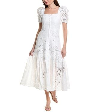tyler boe Cleo Eyelet Midi Dress - White