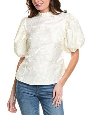 Gracia Jacquard Blouse - White