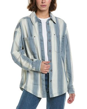 Free People Crossroads Striped Shirt - Blue
