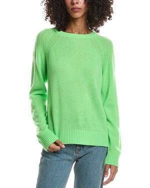 Brodie Cashmere Rae Rib Raglan Crewneck 100% Cashmere Jumper - Green