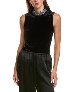 L'Agence Madelyn Mock Neck Top - Black