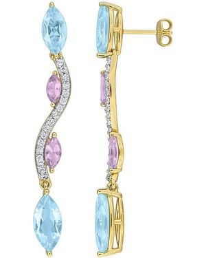 Rina Limor Plated 8.54 Ct. Tw. Gemstone Earrings - Blue