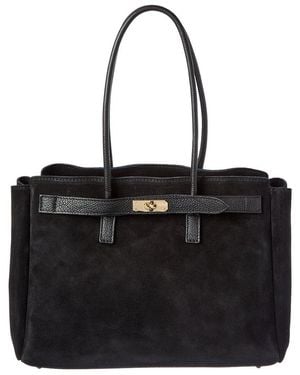 Isabella Rossetti Aurelia Suede Handbag - Black