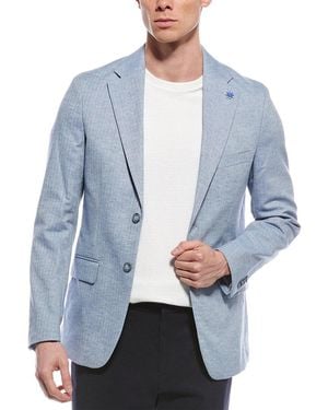 Report Collection Linen-Blend Jacket - Blue