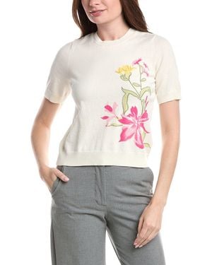 Vince Camuto Placed Print T-Shirt - Grey