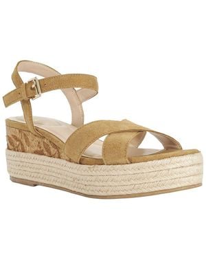 Dune Kalmias Leather Wedge - Metallic
