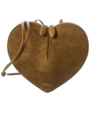 Alaïa Alaïa Le Coeur Leather & Suede Crossbody - Brown