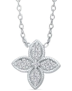 Kallati Eternal 14K 0.15 Ct. Tw. Diamond Flower Necklace - White