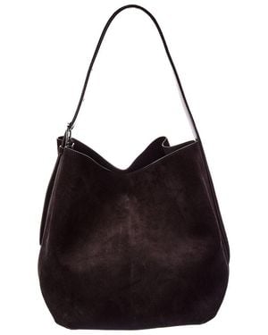 TOTEME Medium Belted Suede Tote - Black