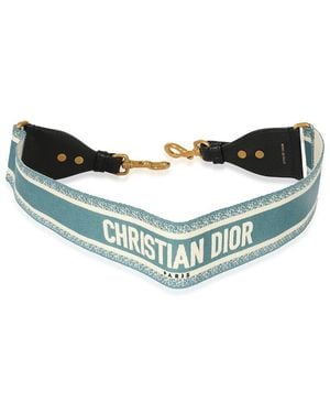 Dior Canvas Logo Embroidered Strap (Authentic Pre-Loved) - Blue