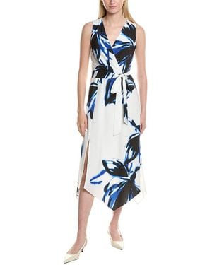 Anne Klein Surplice Midi Dress - Blue