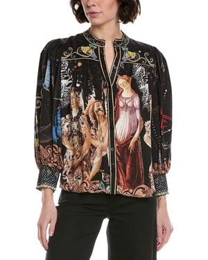 Alice + Olivia Cora Voluminous Button Down Blouse - Black