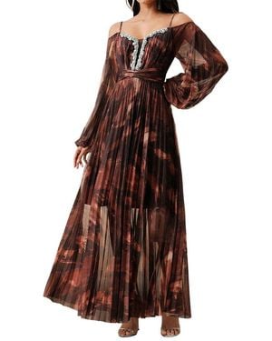 COLON DIANA Print Maxi Dress - Brown