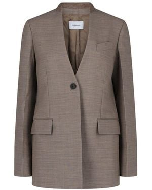 Ferragamo Single-Breasted Wool Blazer - Brown