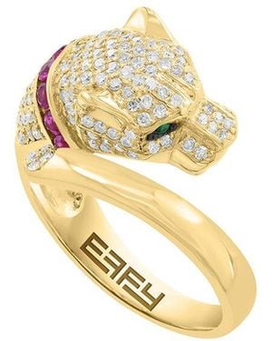 Effy Fine Jewelry 14K 0.97 Ct. Tw. Diamond & Ruby Ring - Metallic