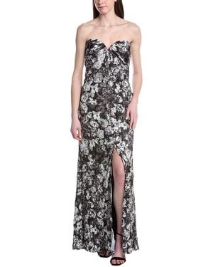 SHO by Tadashi Shoji Printed Sleeveless Maxi Dress - White