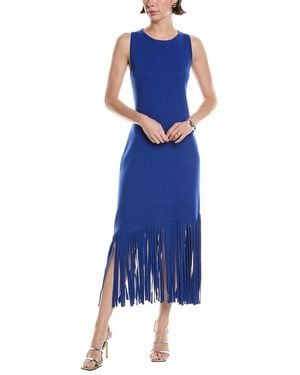 Anne Klein Fringe Midi Dress - Blue