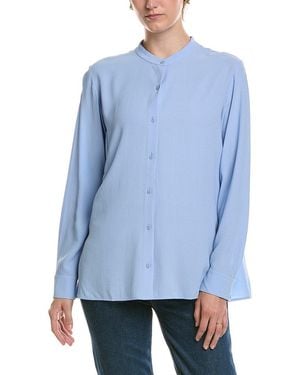 Eileen Fisher Petite Silk Shirt - Blue