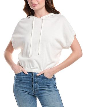 Vince Camuto Extended Shoulder Hoodie - White