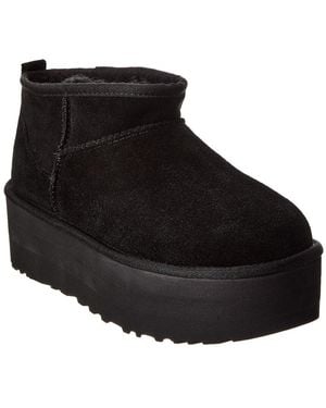 UGG Classic Ultra Mini Suede Platform Boot - Black