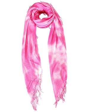 Blue Pacific Cloud-Dye Tie Dye Cashmere-Blend Scarf - Pink