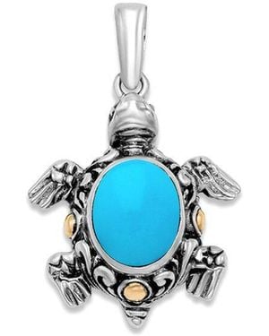 Samuel B. 18K & 3.70 Ct. Tw. Sleeping Beauty Turtle Pendant - Blue